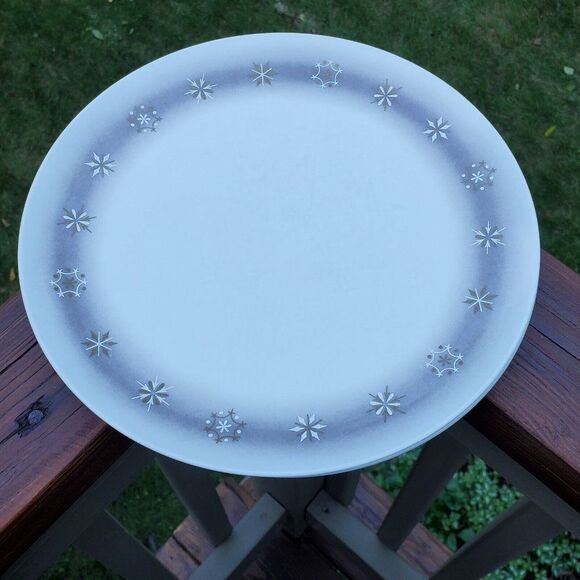 8 ONEIDA DELUXE MCM Melamine Melmac Gold Atomic Snowflake Starburst Plates Lot - Picture 7 of 12
